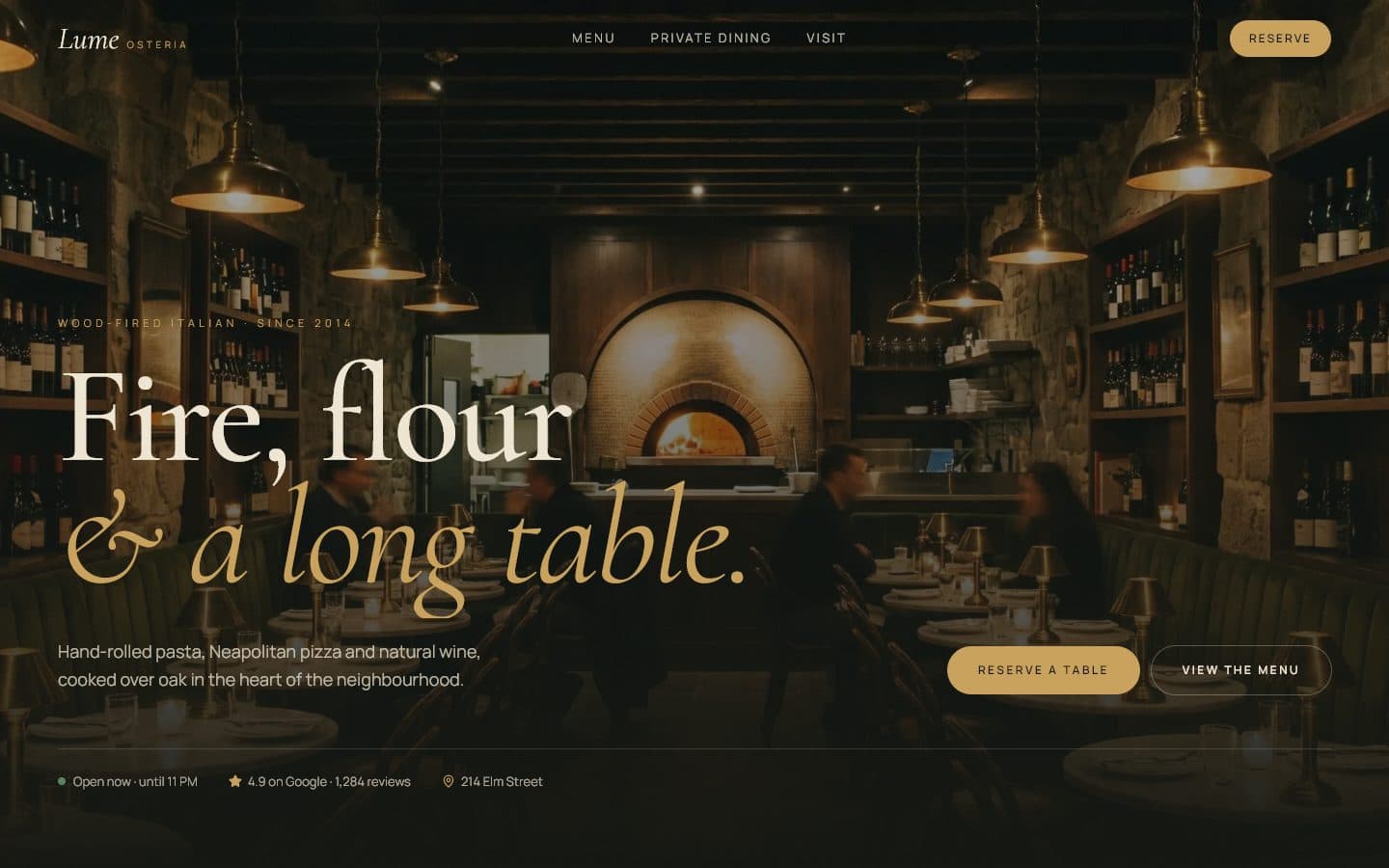 Osteria Lume website